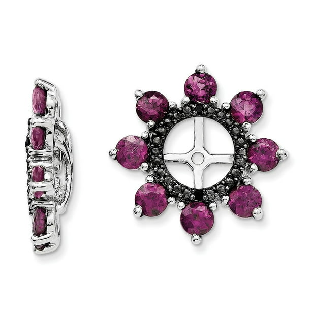 925 Sterling Silver Created Red Ruby Black Sapphire Earrings Jacket Birthstone July Fine Jewelry Gifts For Women For Her 925 Sterling Silver Created Red Ruby Black Sapphire Earrings Jacket Birthstone July Fine Jewelry Gifts For Women For Her